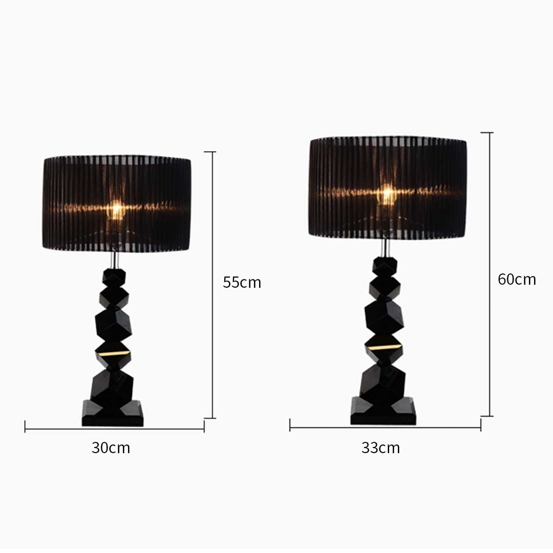 NNEAGS 2X 55cm Black Table Lamp with Dark Shade LED Desk Lamp-1