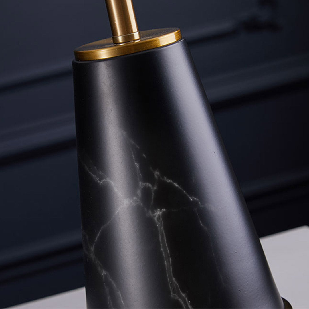 NNEAGS 68cm Black Marble Bedside Desk Table Lamp Living Room Shade with Cone Shape Base-4