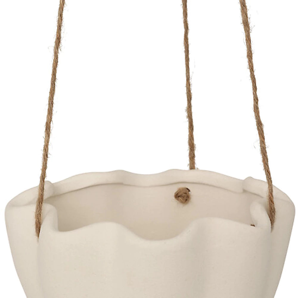 Cachepot suspendu en céramique WILD h10.5 blanc