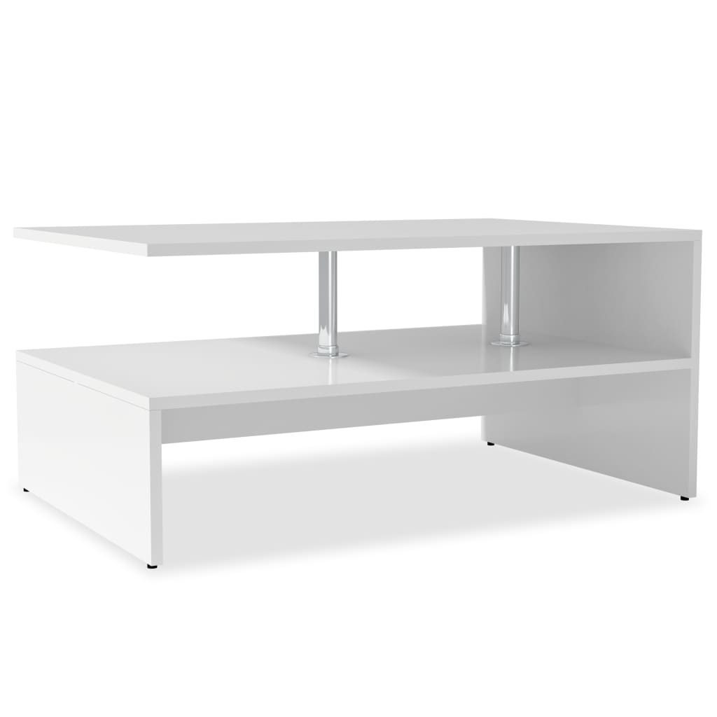 NNEVL Coffee Table Chipboard 90x59x42 cm White-1