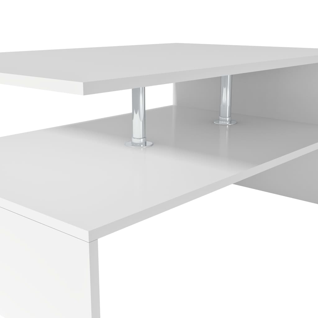 NNEVL Coffee Table Chipboard 90x59x42 cm White-4