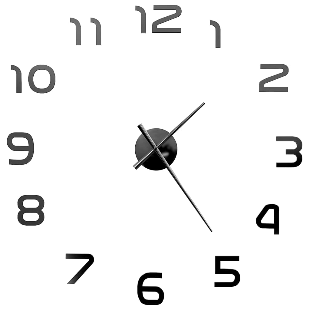 NNEVL 3D Wall Clock Modern Design 100 cm XXL Black-2