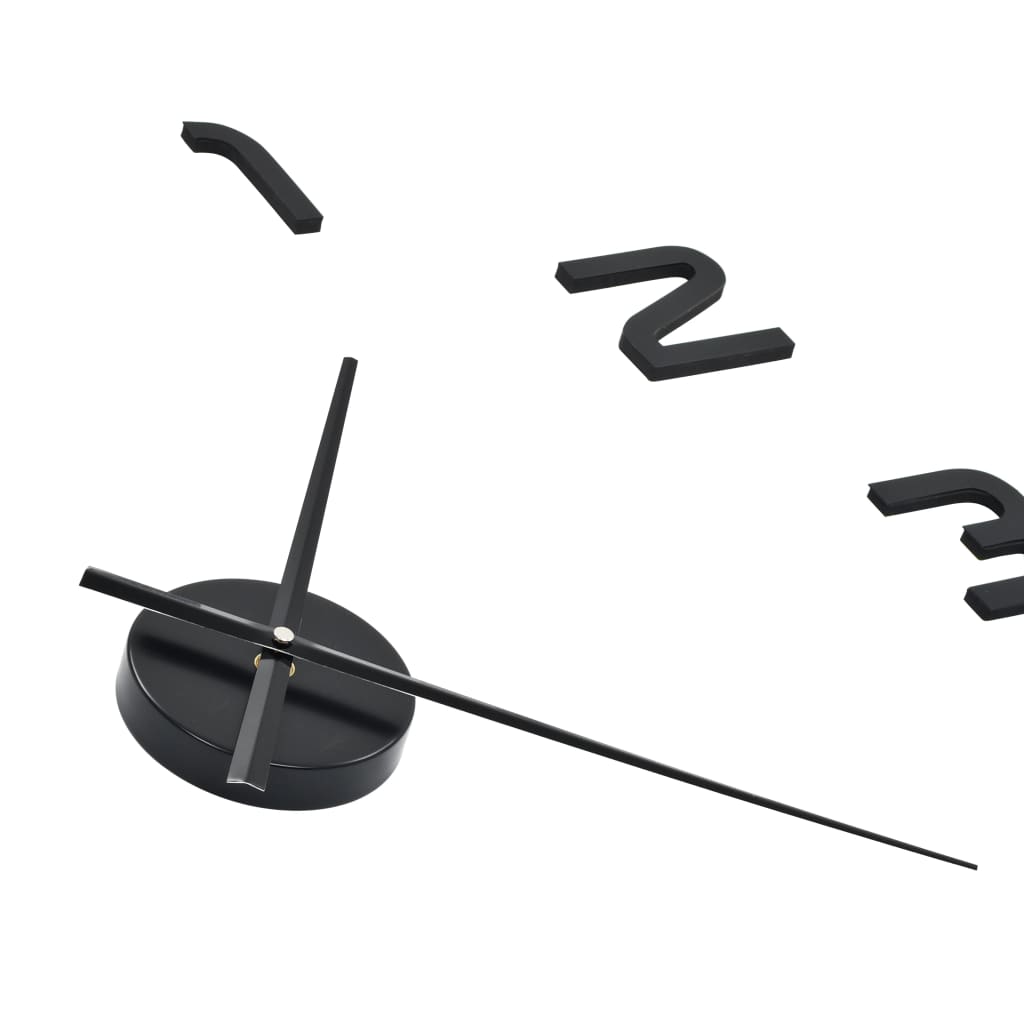 NNEVL 3D Wall Clock Modern Design 100 cm XXL Black-4