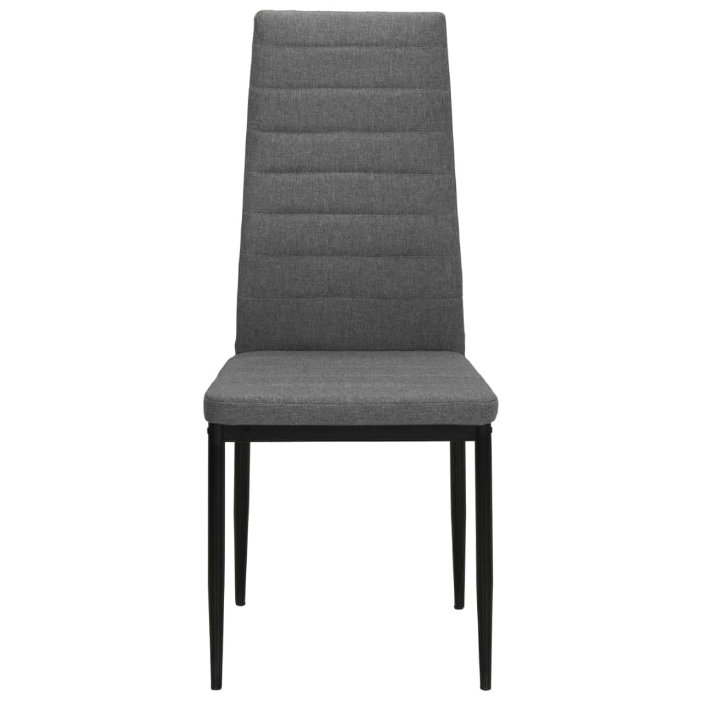NNEVL Dining Chairs 4 pcs Light Grey Fabric-2