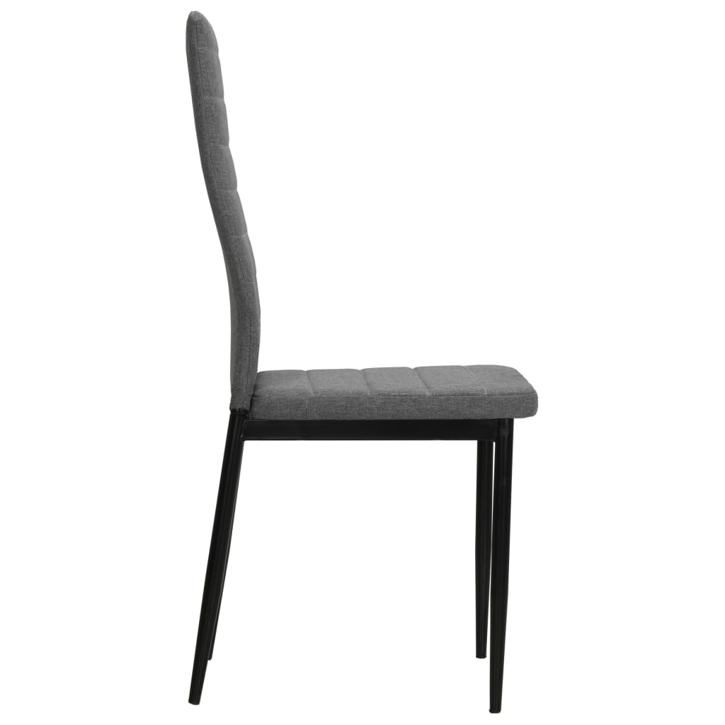 NNEVL Dining Chairs 4 pcs Light Grey Fabric-3