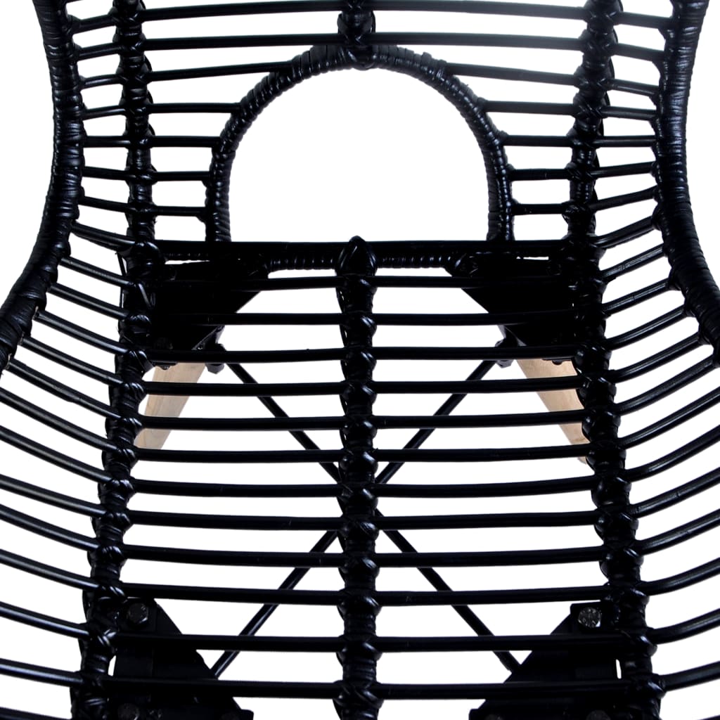 NNEVL Dining Chairs 4 pcs Black Natural Rattan-2