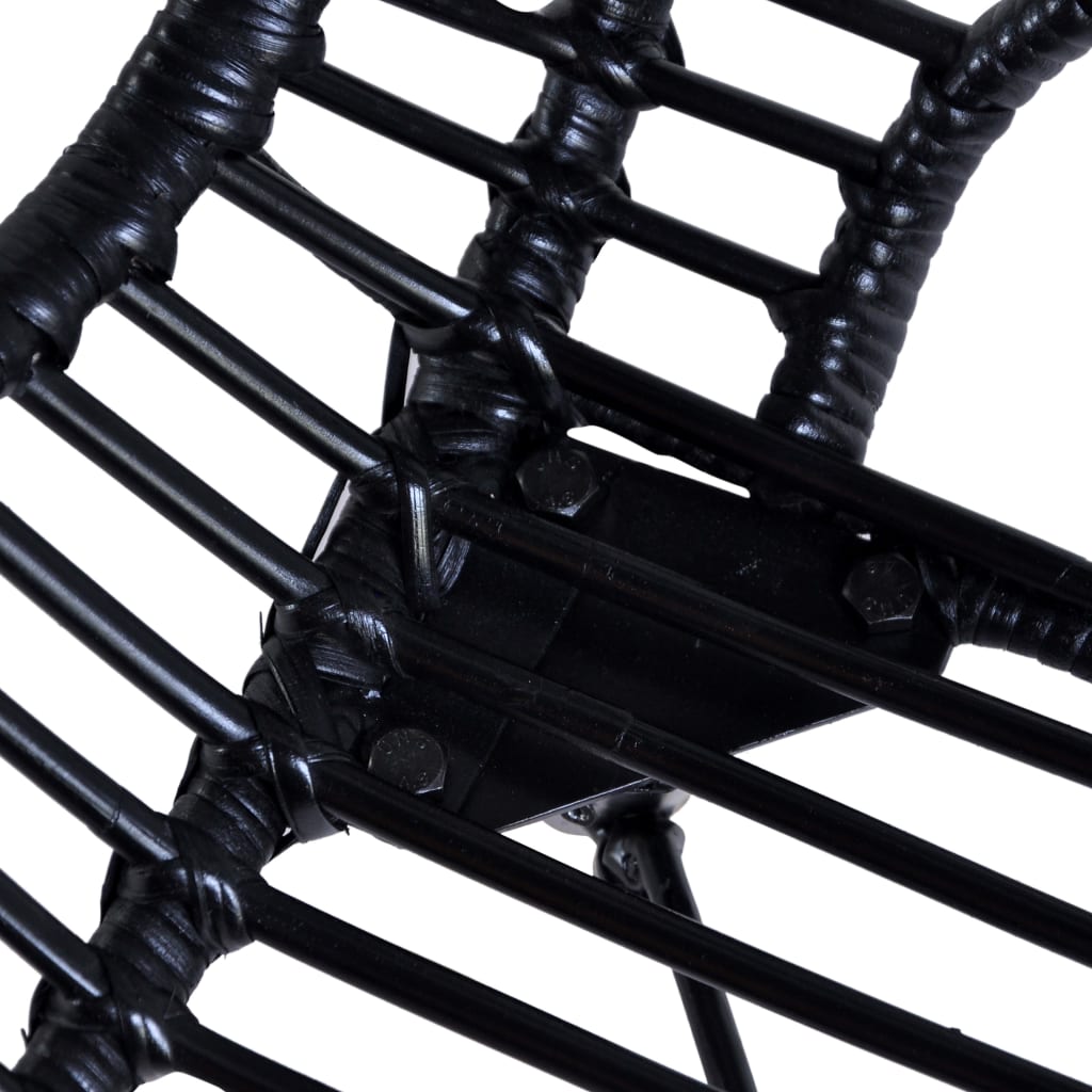 NNEVL Dining Chairs 4 pcs Black Natural Rattan-3