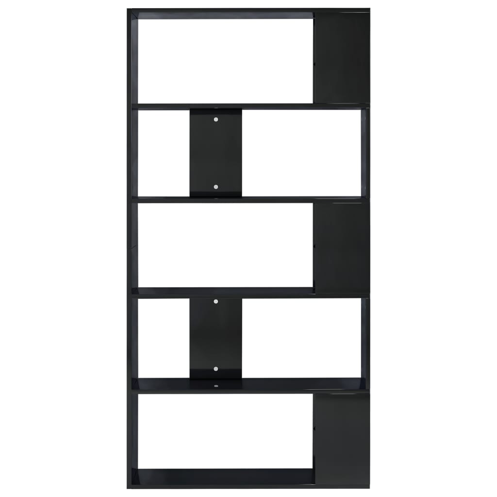 NNEVL Book Cabinet/Room Divider High Gloss Black 80x24x159 cm Chipboard-4