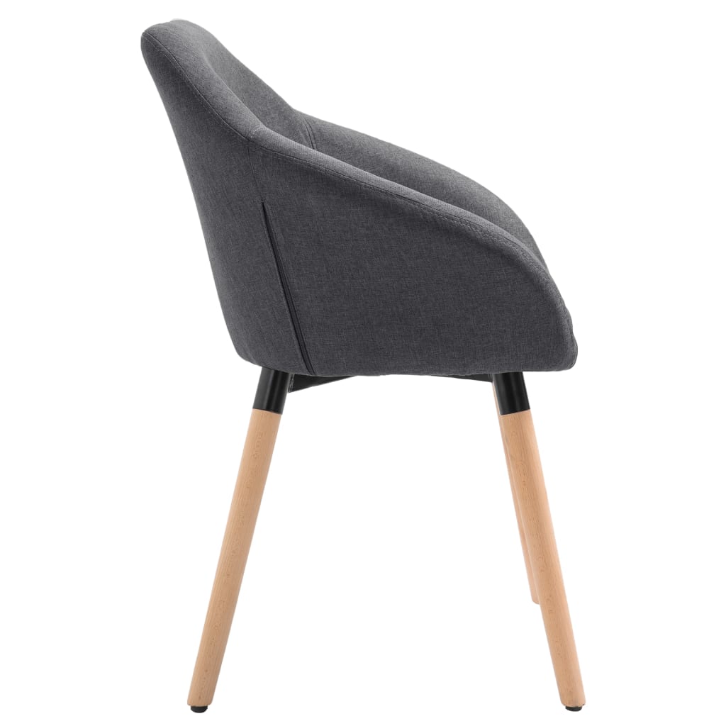NNEVL Dining Chairs 4 pcs Dark Grey Fabric-4