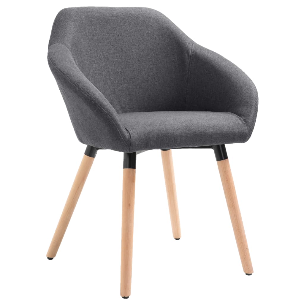NNEVL Dining Chairs 6 pcs Dark Grey Fabric-2