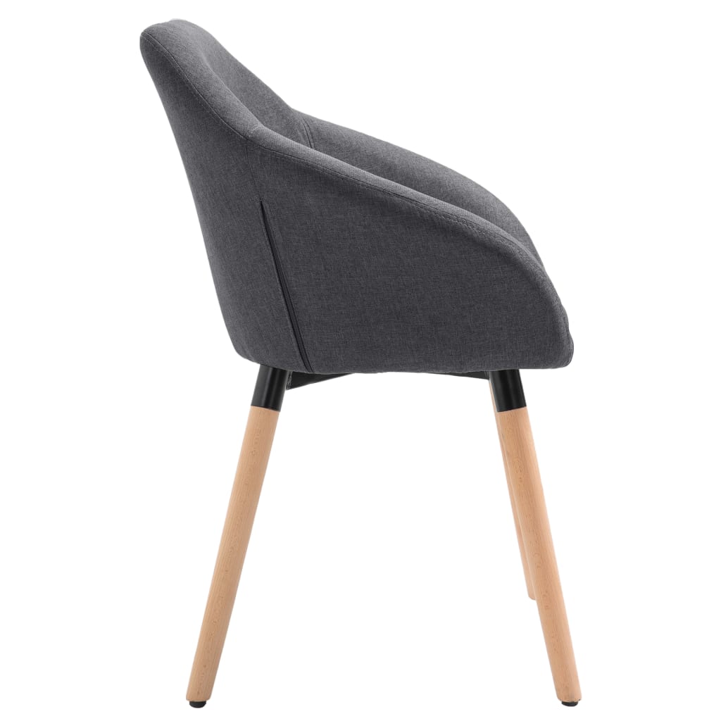 NNEVL Dining Chairs 6 pcs Dark Grey Fabric-4