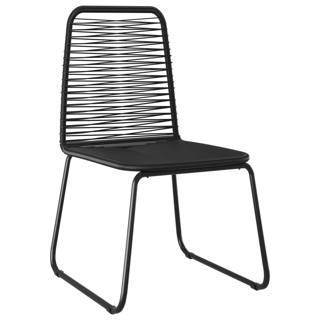 NNEVL Outdoor Chairs 4 pcs Poly Rattan Black-1
