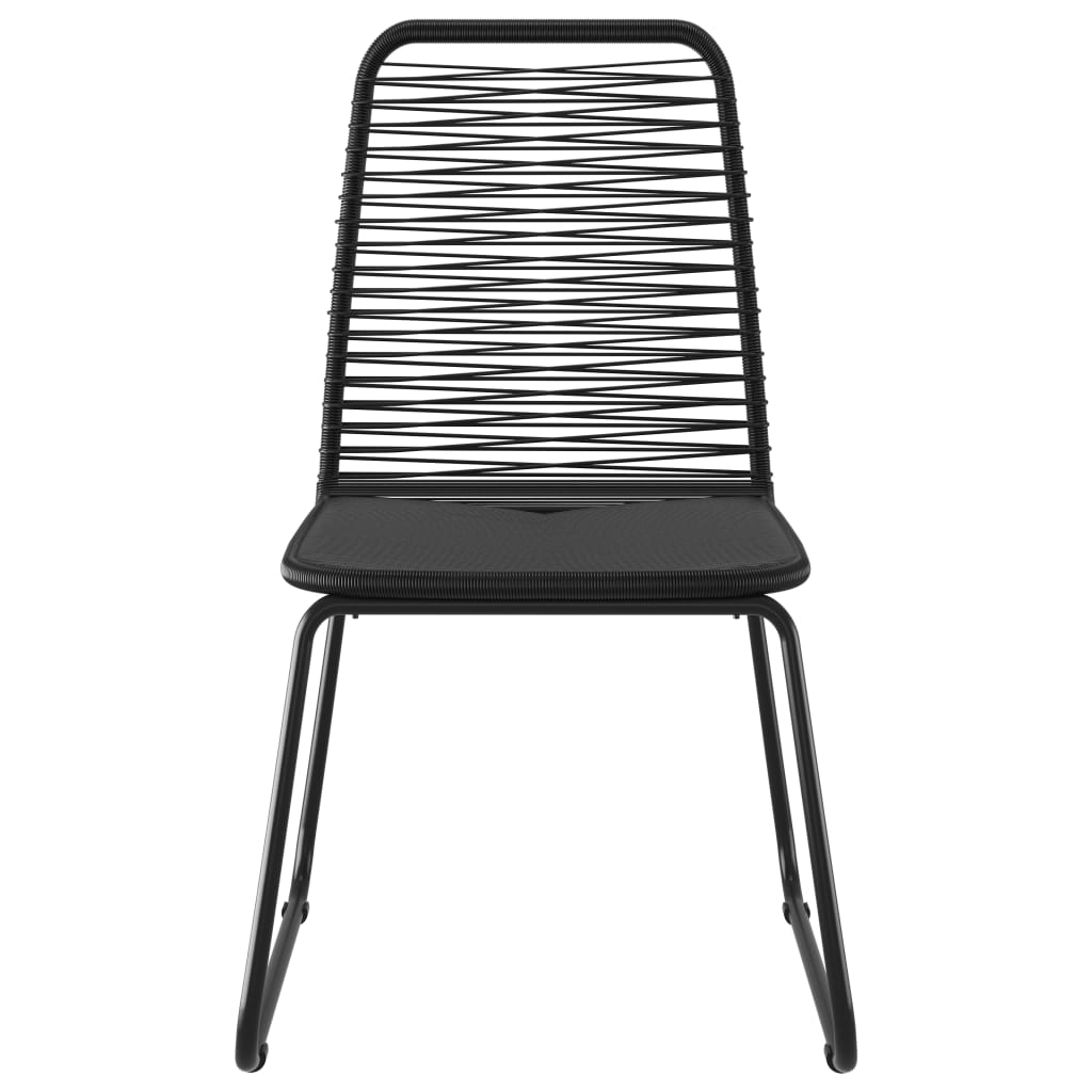 NNEVL Outdoor Chairs 4 pcs Poly Rattan Black-2