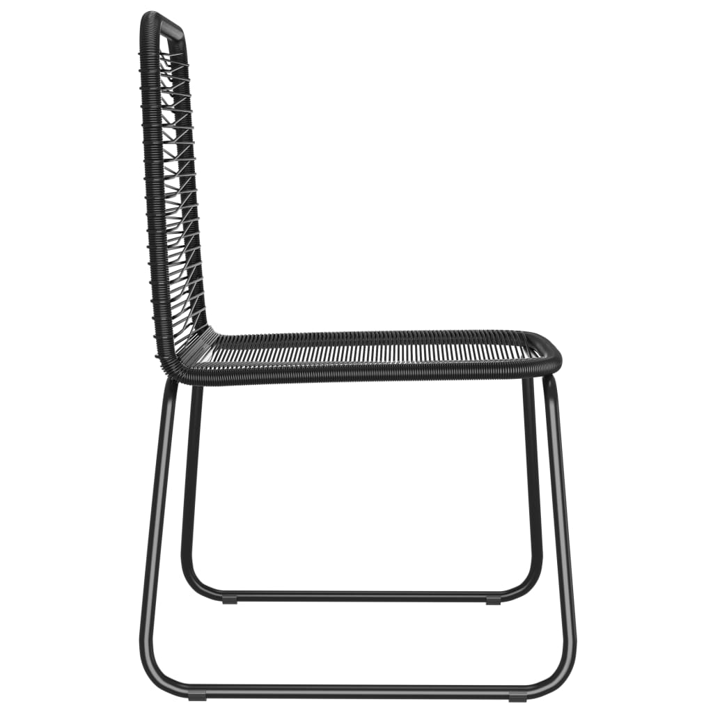 NNEVL Outdoor Chairs 4 pcs Poly Rattan Black-3