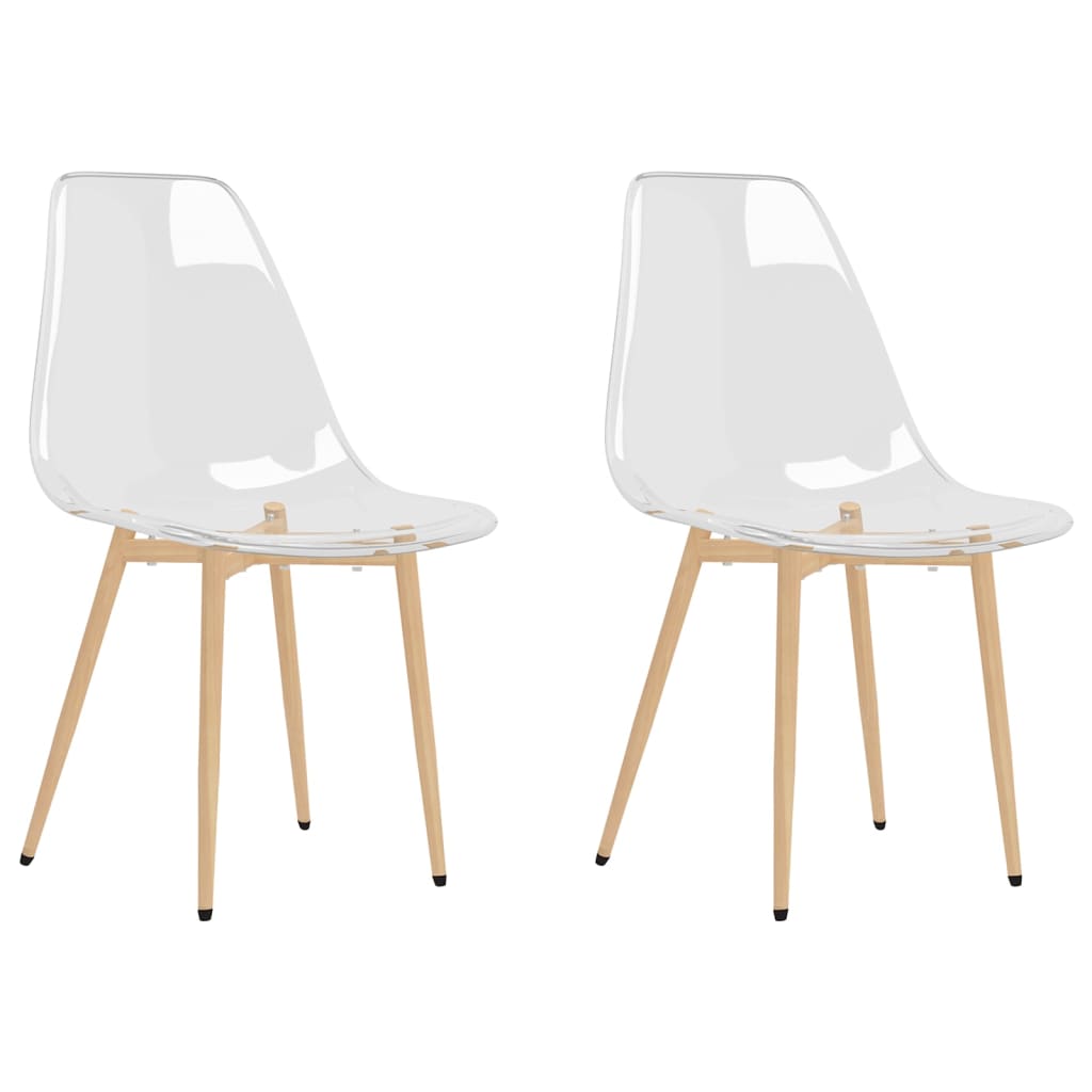 NNEVL Dining Chairs 2 pcs Transparent PET-1