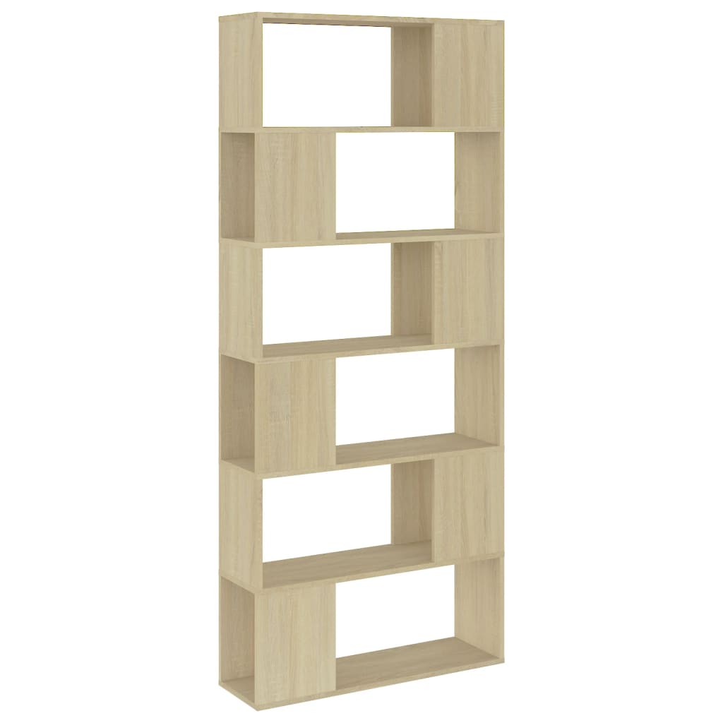 NNEVL Book Cabinet Room Divider Sonoma Oak 80x24x186 cm Chipboard-1