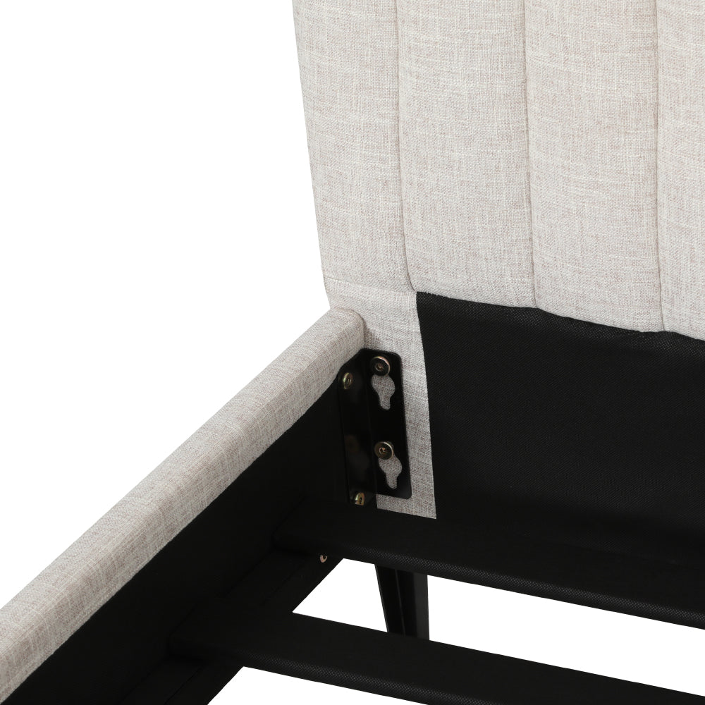 NNEDSZ Artiss Bed Frame Queen Size Beige AMMY-2
