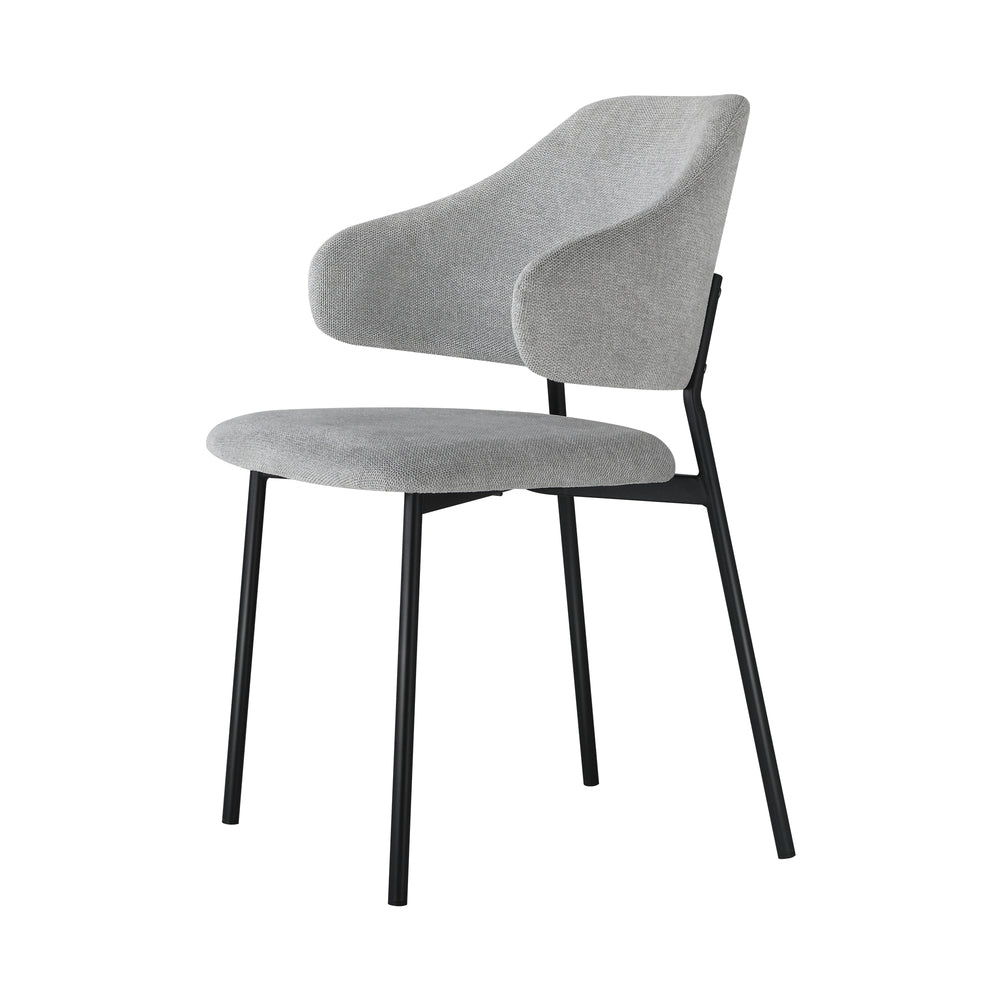 NNEED 4x Dining Chairs Tub Fabric Grey&Black-4