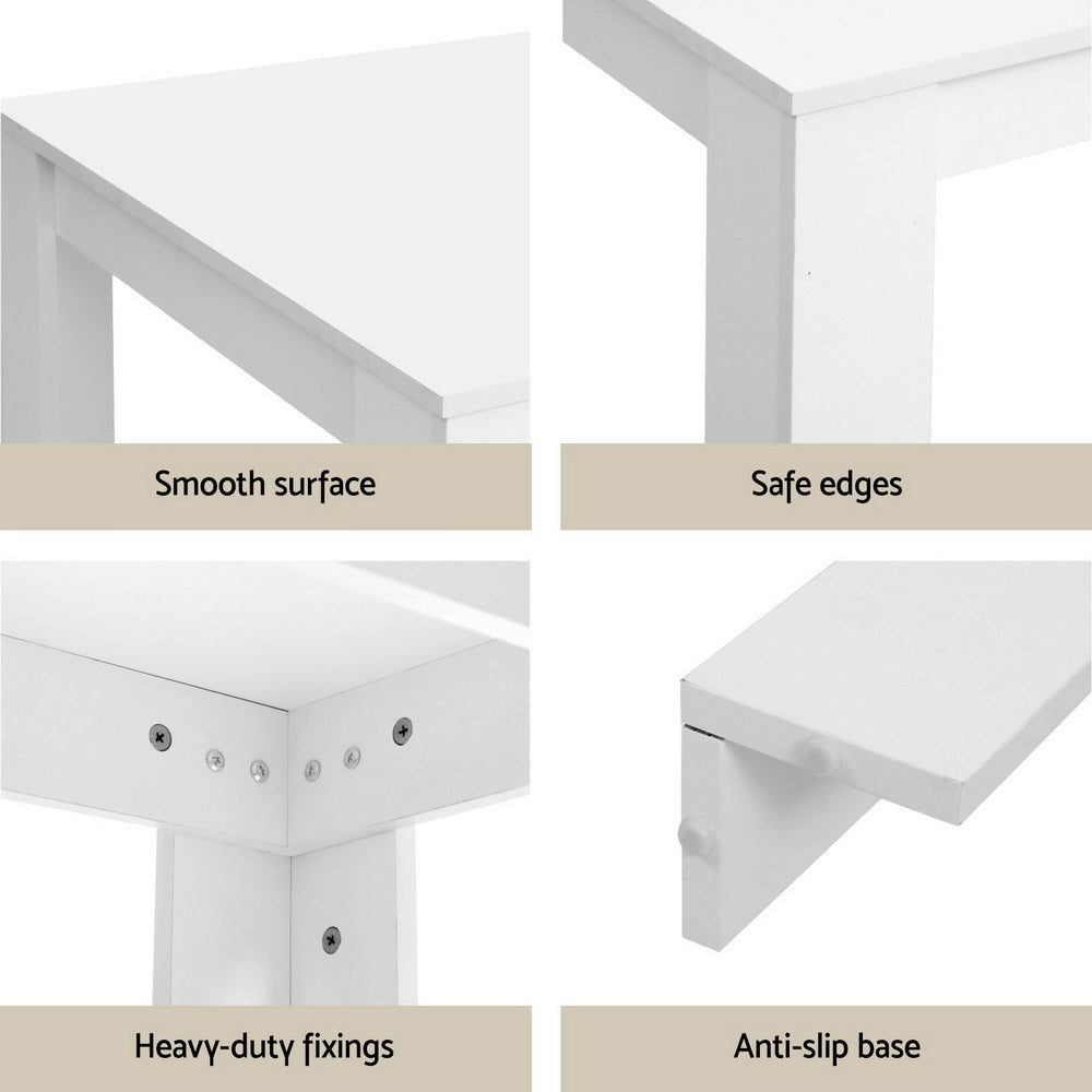 NNEDSZ 1 Artiss Dining Table and 4 Chairs Set White Sherpa-4