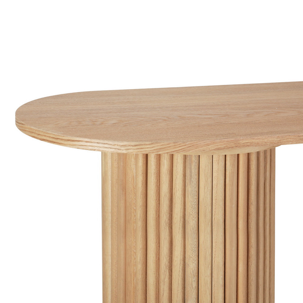 NNEDSZ Artiss Console Table Oval 115CM Pine Blake-3