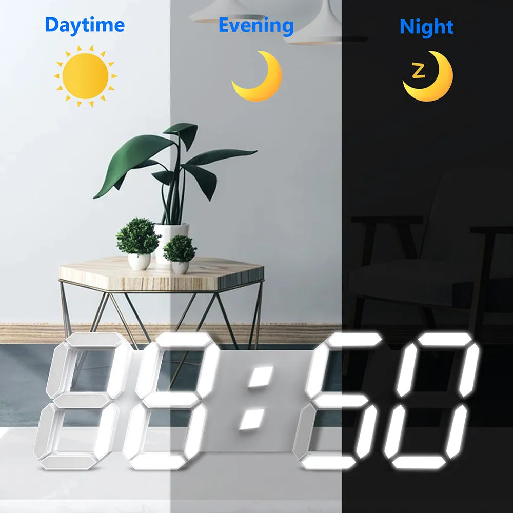 Modern 3D LED Wall Clock with Remote Control-3