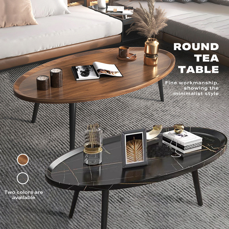 NNEDSZ Coffee Table Living Room Accent Oval Table Contemporary Style Leisure Tea Table-2