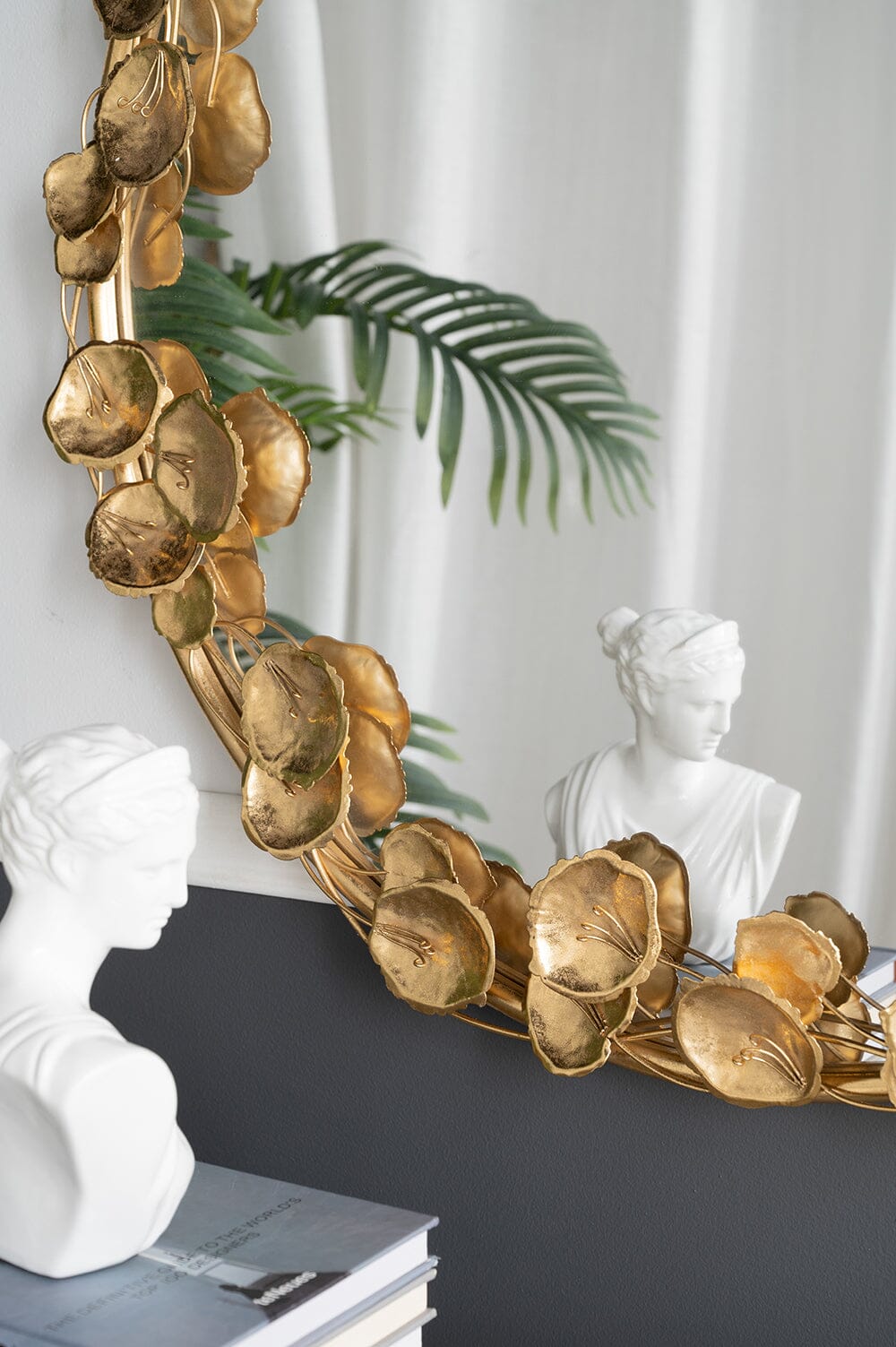 NNEDSZ GOLD LEAF DESIGNER WALL MIRROR-4