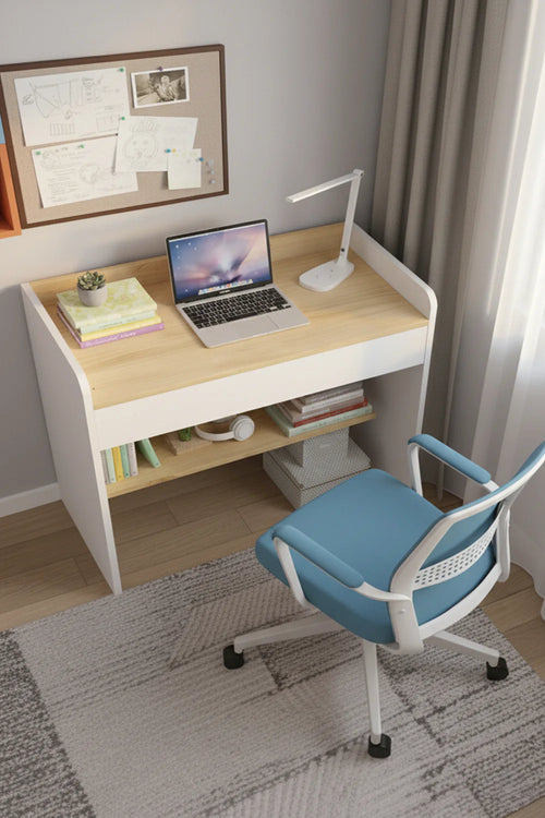 Bureau Harmony à un tiroir blanc - bois