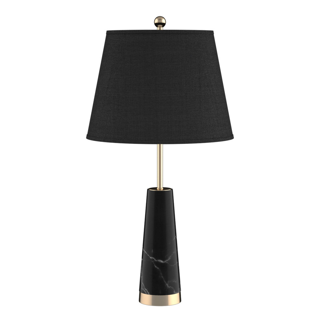 NNEAGS 68cm Black Marble Bedside Desk Table Lamp Living Room Shade with Cone Shape Base-0