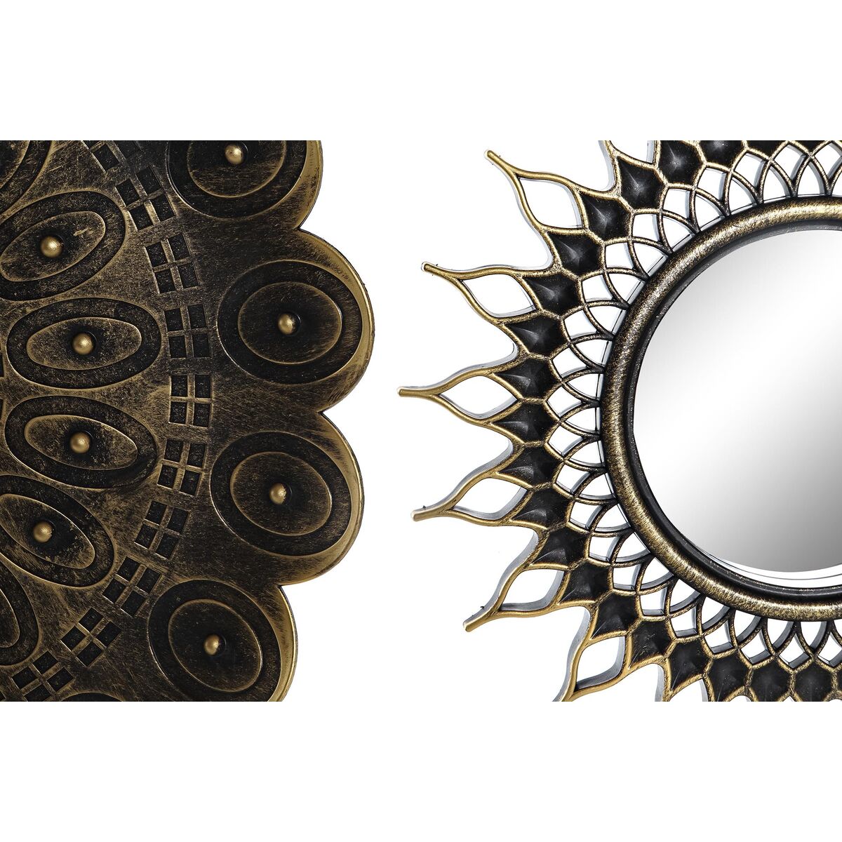 Mirror Set DKD Home Decor Crystal Golden PP 2 Units (35 x 2 x 35 cm)-1