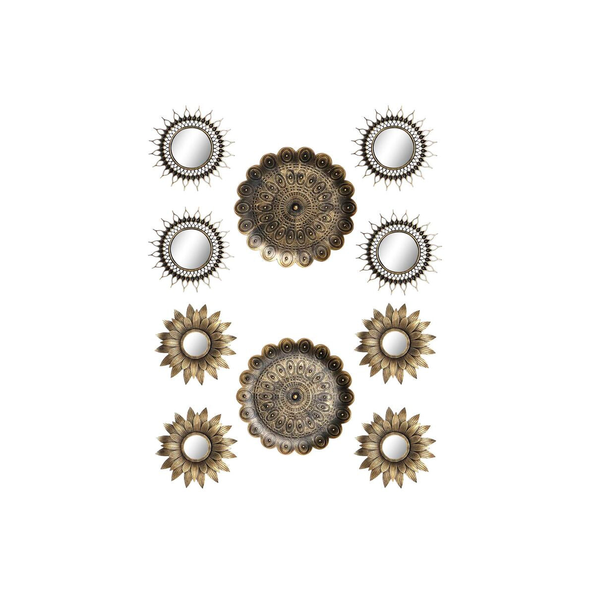 Mirror Set DKD Home Decor Crystal Golden PP 2 Units (35 x 2 x 35 cm)-0