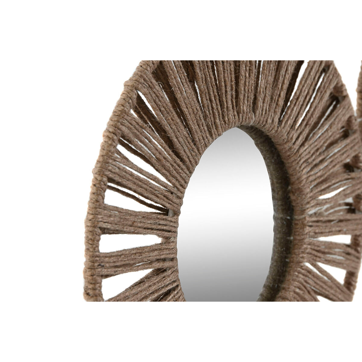 Mirror Set Home ESPRIT Natural Tropical 20 x 1 x 20 cm (3 Pieces)-2