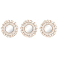 Mirror Set Home ESPRIT White Boho 20 x 1 x 20 cm (3 Pieces)-0