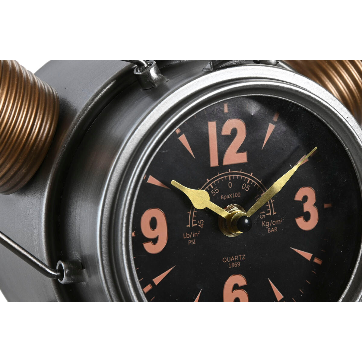 Wall Clock Home ESPRIT Golden Silver Metal Helices Vintage 63 x 12 x 55 cm-2