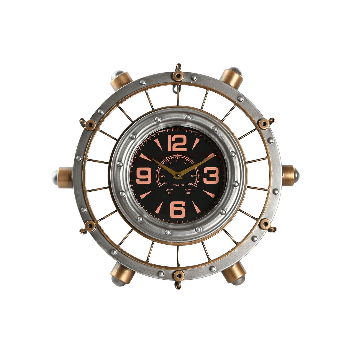 Wall Clock Home ESPRIT Golden Silver Iron Vintage 48 x 11 x 44,5 cm-0