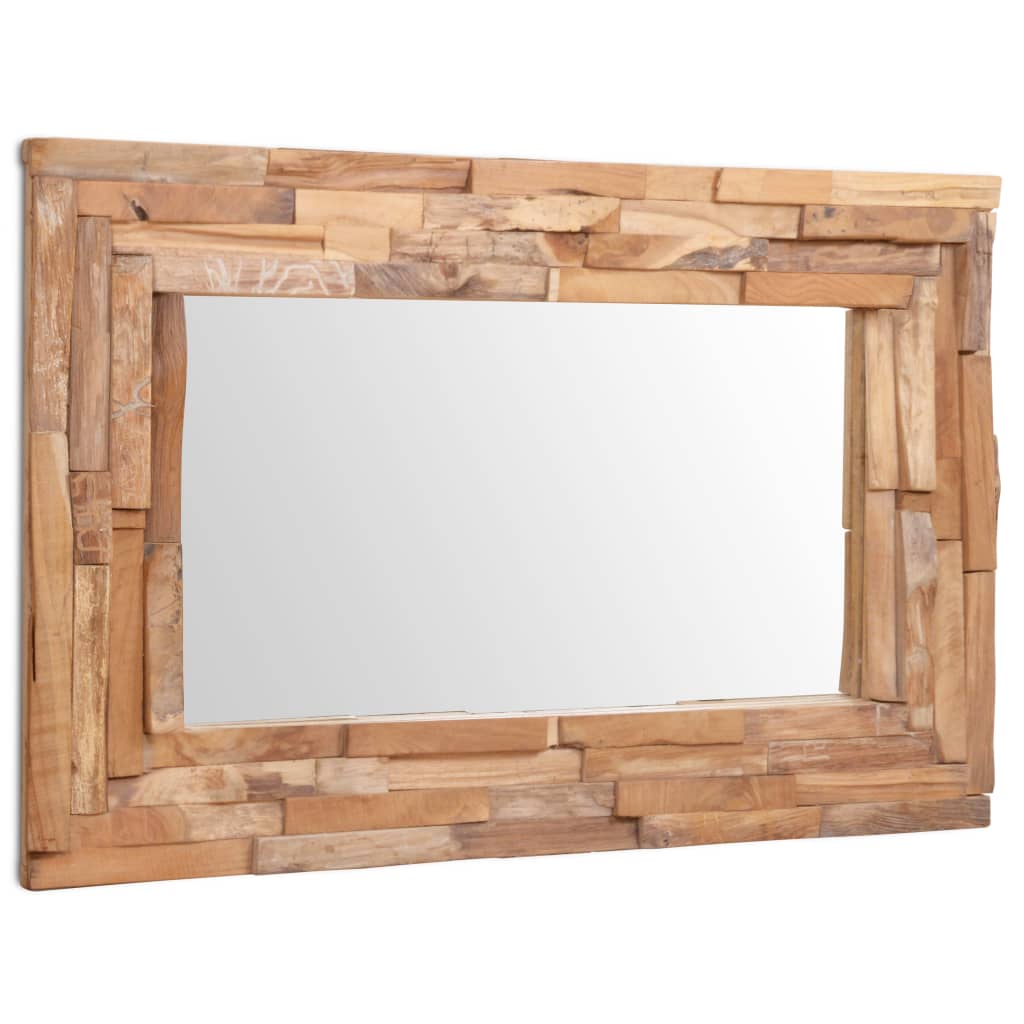 NNEVL Decorative Mirror Teak 90x60 cm Rectangular-0