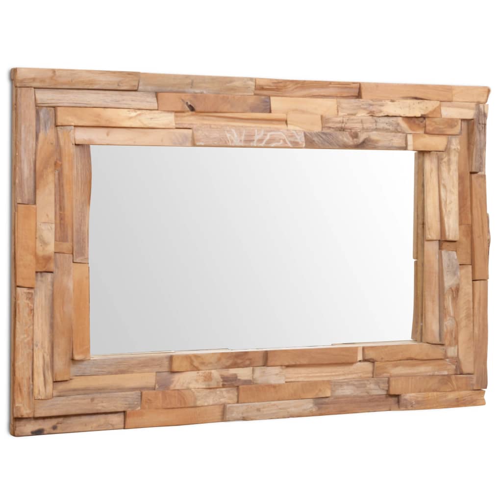 NNEVL Decorative Mirror Teak 90x60 cm Rectangular-4