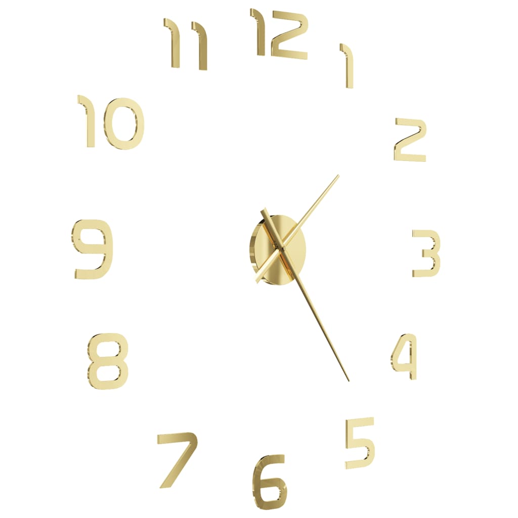 NNEVL 3D Wall Clock Modern Design 100 cm XXL Gold-2