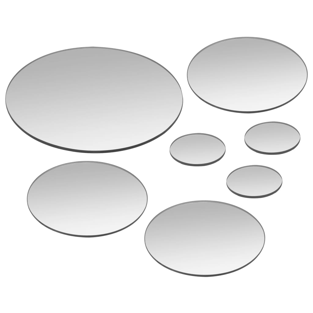 NNEVL 7 Piece Wall Mirror Set Round Glass-3