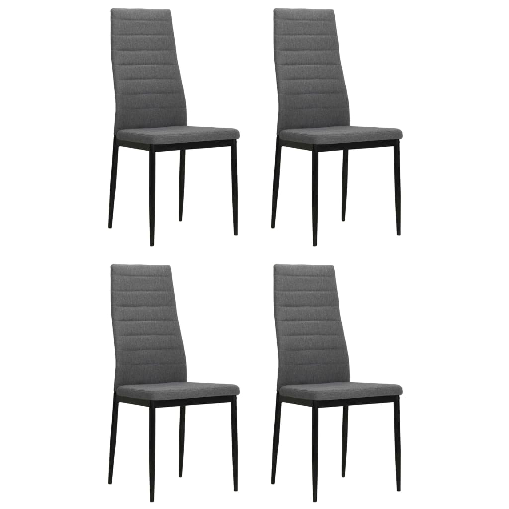 NNEVL Dining Chairs 4 pcs Light Grey Fabric-0