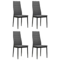 NNEVL Dining Chairs 4 pcs Light Grey Fabric-0