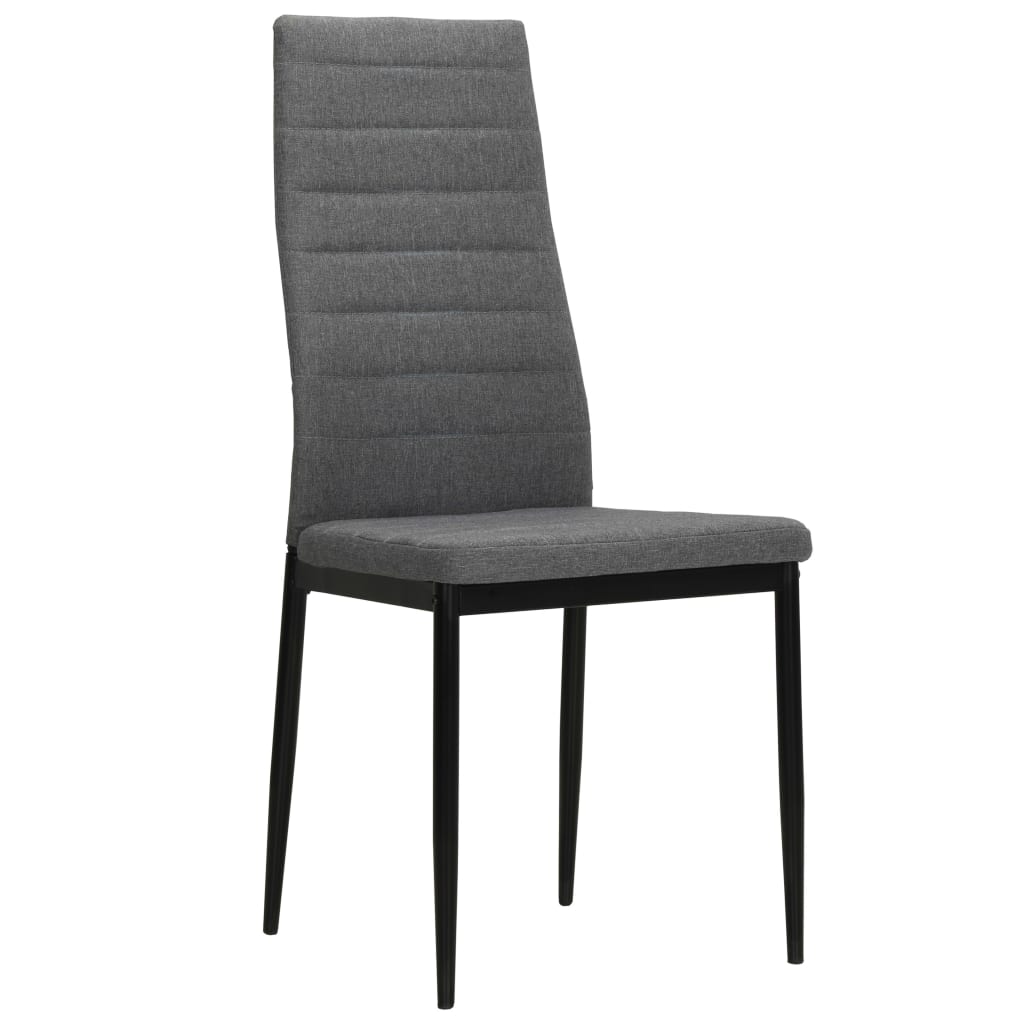 NNEVL Dining Chairs 4 pcs Light Grey Fabric-1
