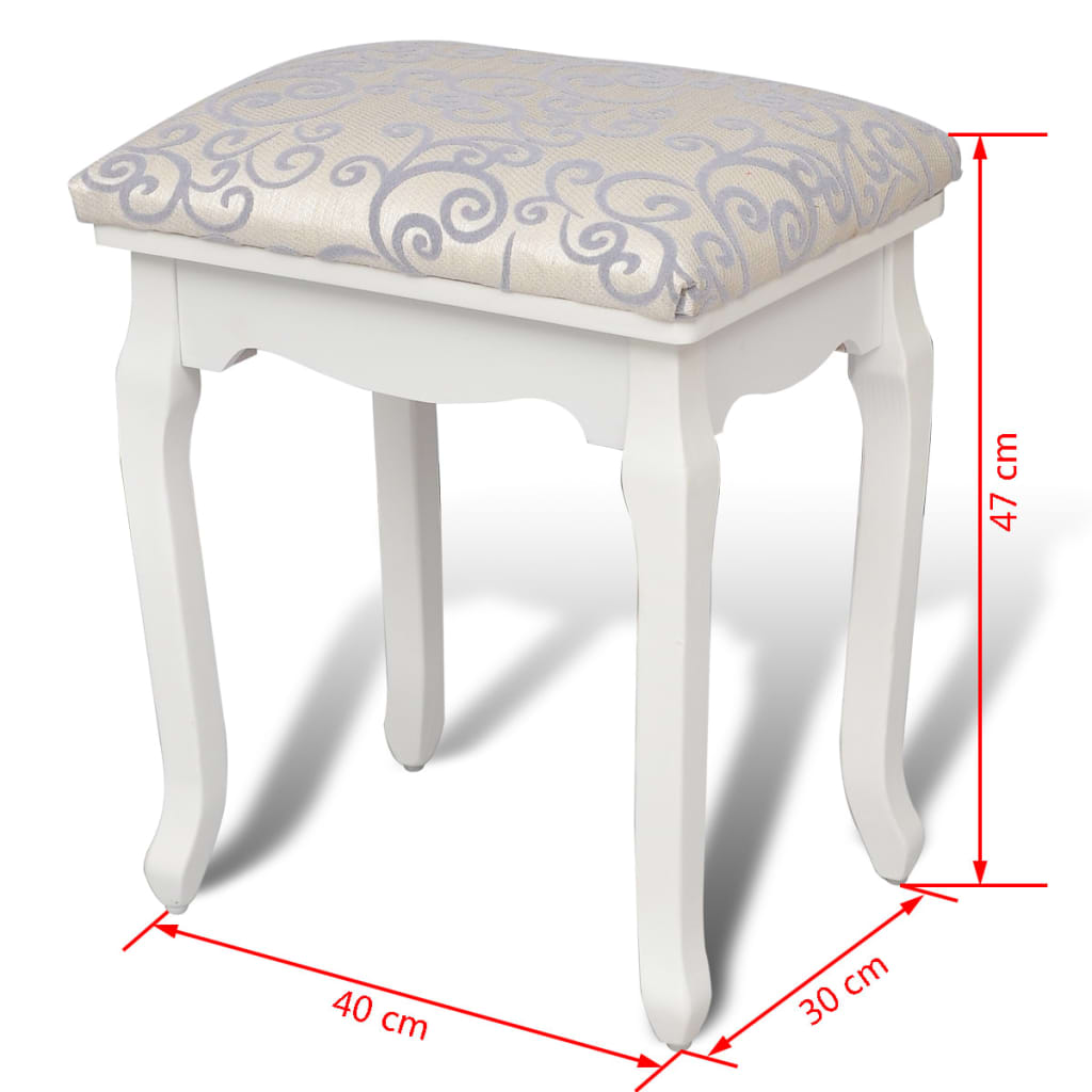 NNEVL Dressing Stool Warm White Fabric-4