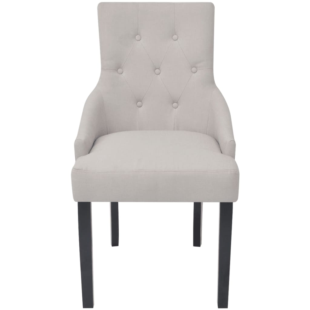 NNEVL Dining Chairs 6 pcs Cream Grey Fabric-2