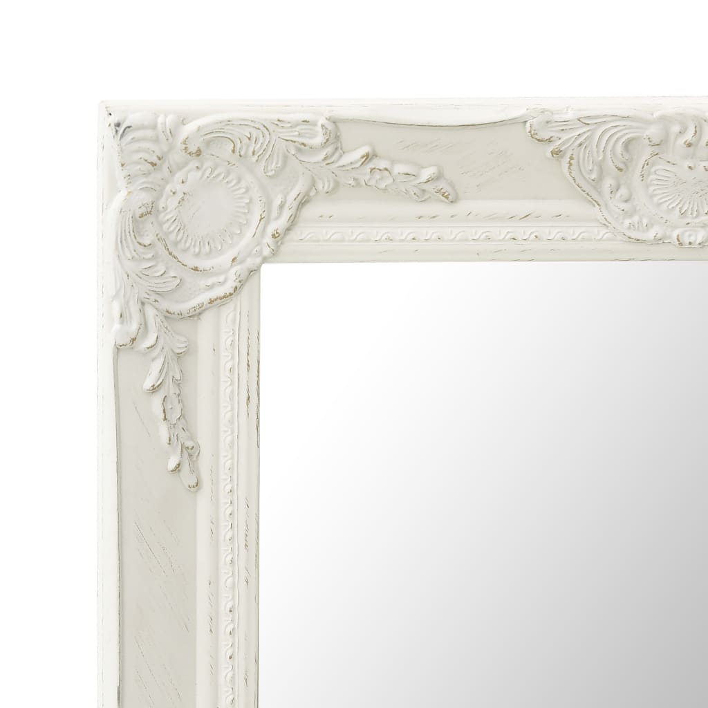 NNEVL Wall Mirror Baroque Style 60x60 cm White-2