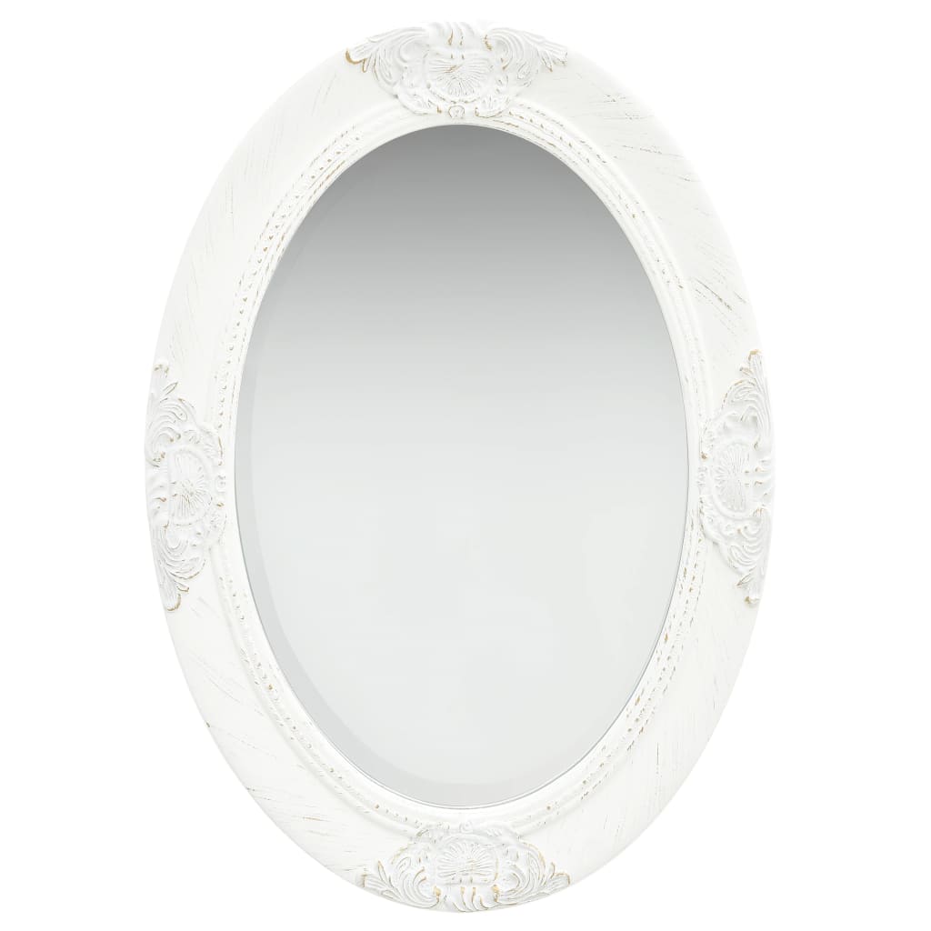 NNEVL Wall Mirror Baroque Style 50x70 cm White