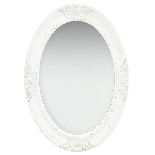 NNEVL Wall Mirror Baroque Style 50x70 cm White
