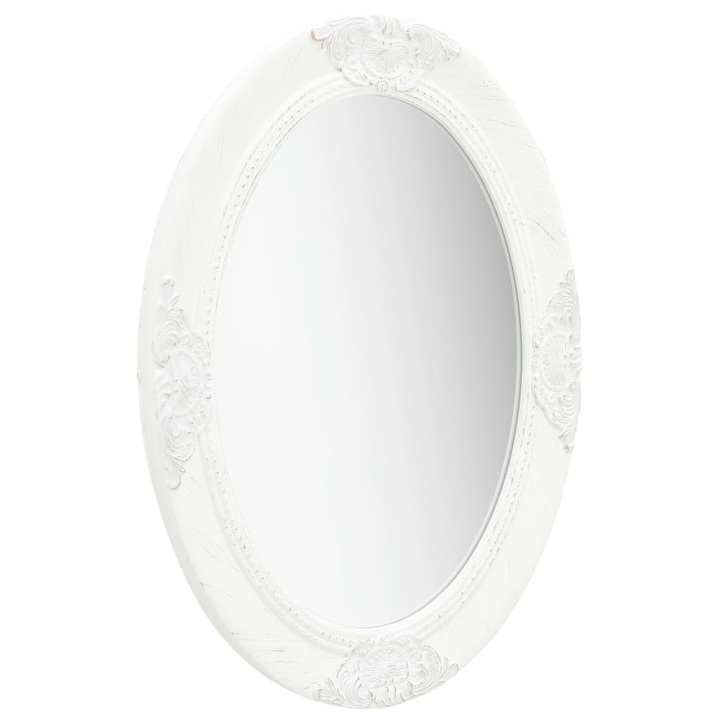 NNEVL Wall Mirror Baroque Style 50x70 cm White