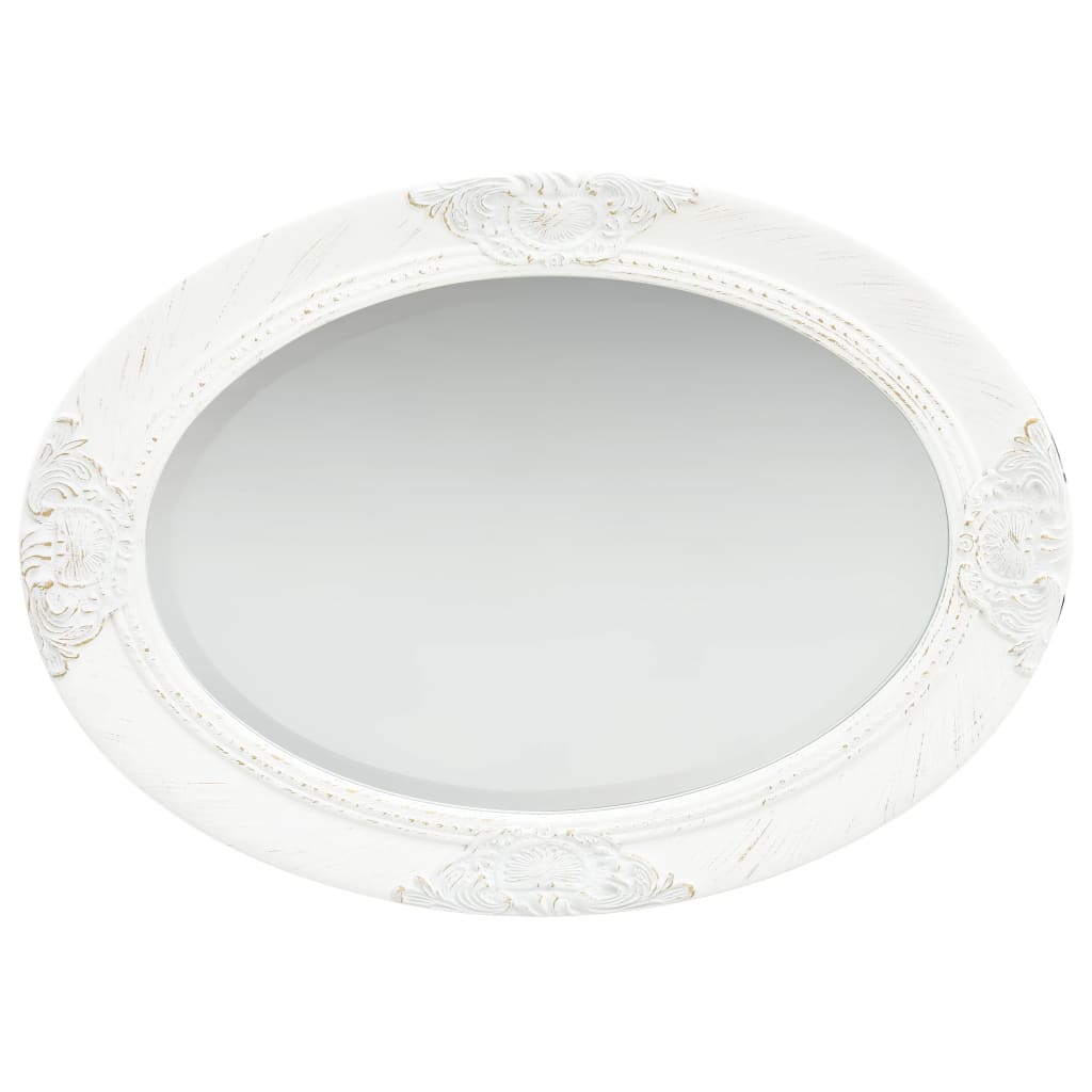 NNEVL Wall Mirror Baroque Style 50x70 cm White
