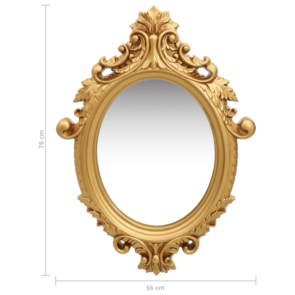 NNEVL Wall Mirror Castle Style 56x76 cm Gold-4
